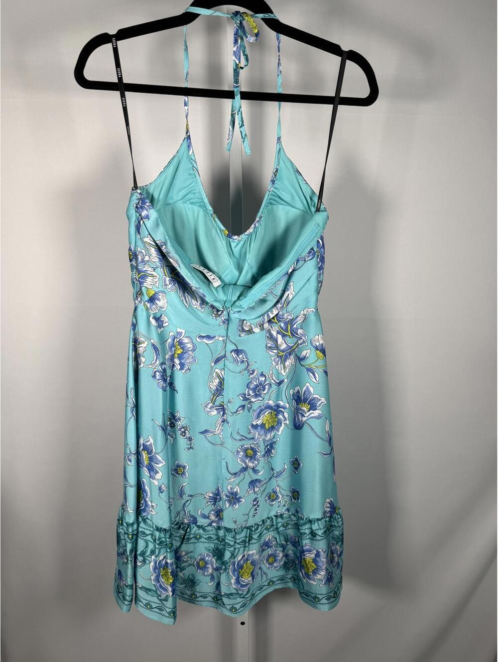 NWT Sienna Aqua Blue Floral Halter Midi Dress Size 8 - Picture 4 of 7